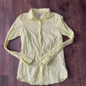 J.Crew‎ 4T Yellow Gingham Button Front Shirt Lightweight Cotton Top